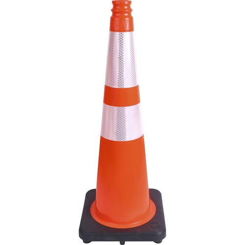 Tatco Traffic Cones,Reflective,Slim-Line,28"H,Orange/Silver/Black