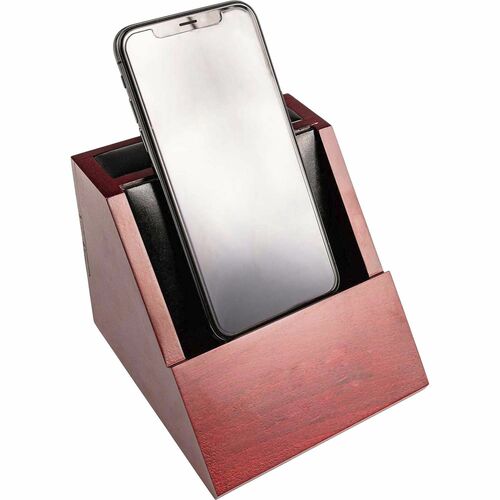 Dacasso Cell Phone Holder,5-1/10"x4-3/5"x4",Rosewood/BK