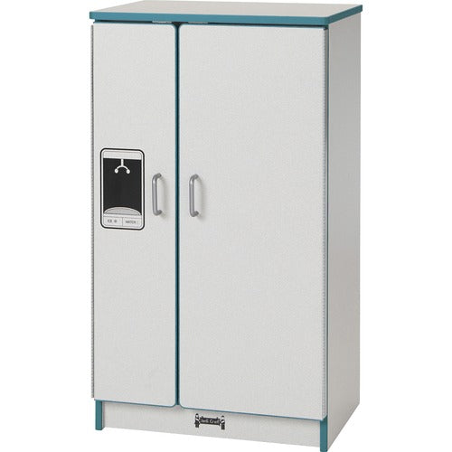 Jonti-Craft, Inc. Play Kitchen Refrigerator, Teal Edge, 20"Wx15"Dx27"H, Gray