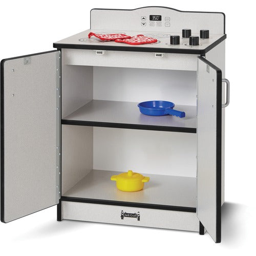 Jonti-Craft, Inc. Play Kitchen Stove, Black Edge, 20"Wx15"Dx27"H, Gray