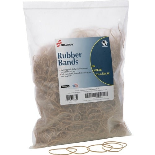 SKILCRAFT Rubber Bands, Size 18, 1 lb., Crepe