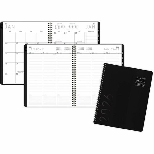 AT-A-GLANCE Planner,Lite,Wkly/Mthly,12 Mths,Jan-Dec,8-1/4"x11"Pg Size,BK