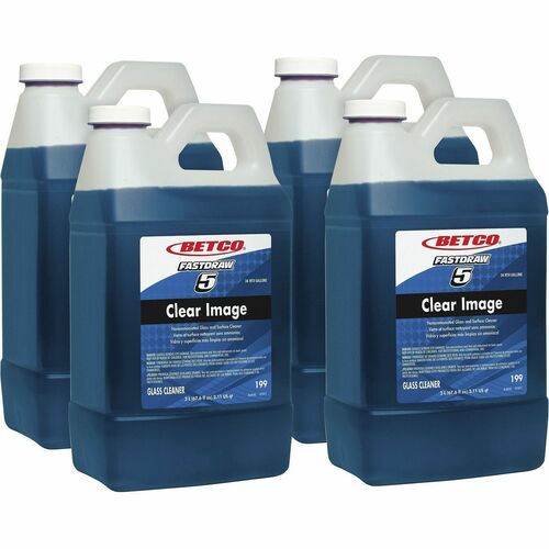 Betco Corporation Cleaner, f/Glass/Surfaces, FASTDRAW 5, 4/CT, Blue