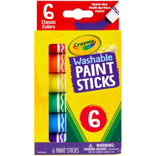 Crayola Paint Sticks, Washable, 6/PK, Assorted