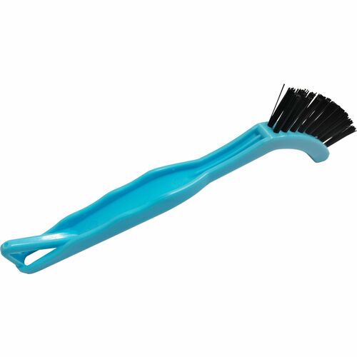 Genuine Joe Scrub Brush,Nylon,f/Grout,Plastic Handle,8"L,Black/Blue-GJO18414