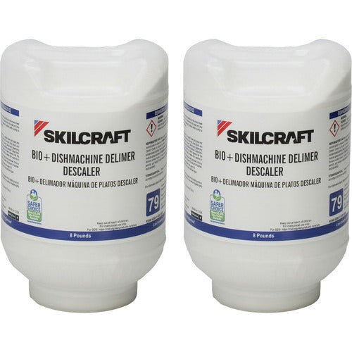 SKILCRAFT Delimer/Descaler, f/Dishwashers, EPA Cert, 8 lb, 2/BX, White