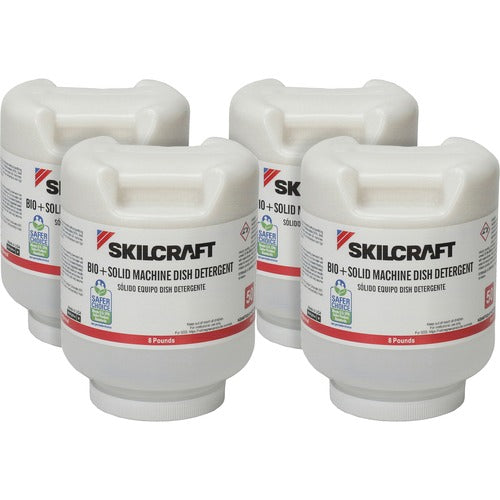 SKILCRAFT Detergent, f/Dishwashers, EPA, 8 lb, 4/BX, White
