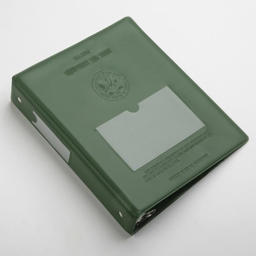 SKILCRAFT Log Book, 3-Ring, US Army, 1-1/2" Cap, 8"x10", Green