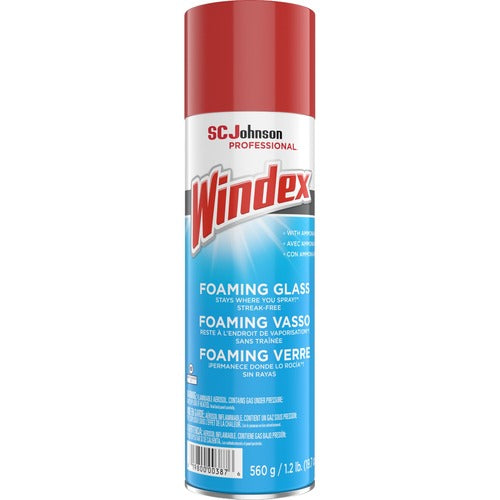 S.C. JOHNSON & SON, INC Glass Cleaner,w/Ammonia-D,Foaming,Pro,Aerosol,19.7oz,6/CT,WE