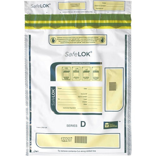 ControlTek Bag,Deposit,Tamper-Evident,2000-Bill Cap,12"x16",100/PK,WE