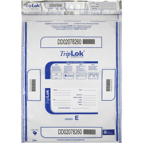 ControlTek Bag,Deposit,Tamper-Evident,4000-Bill Cap,15"x20",50/PK,CL