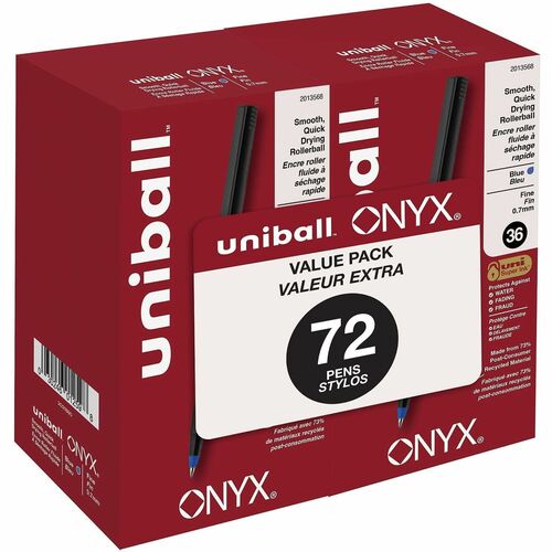 uni-ball Corporation Rollerball Pen,Nonrefillable,0.7mm,72/PK,Blue Ink/BK Barrel