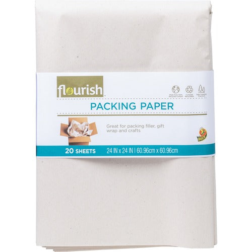 Duck Brand Packing Paper,Recycled,20 Sheets/Bundle,24"x24",6/PK,BN-DUC287431
