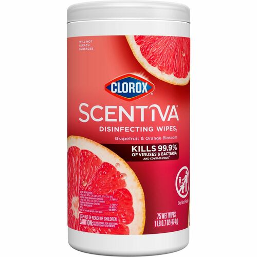 Clorox Company Wipes,Disinfecting,Grapefruit/Orange Blossom,75/Tub,WE