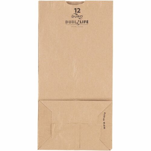 Duro Hilex Poly Grocery Bag,Kraft,No. 12,7-1/16"x4-1/2"x13-3/4",500/CT,BN-DOB18412