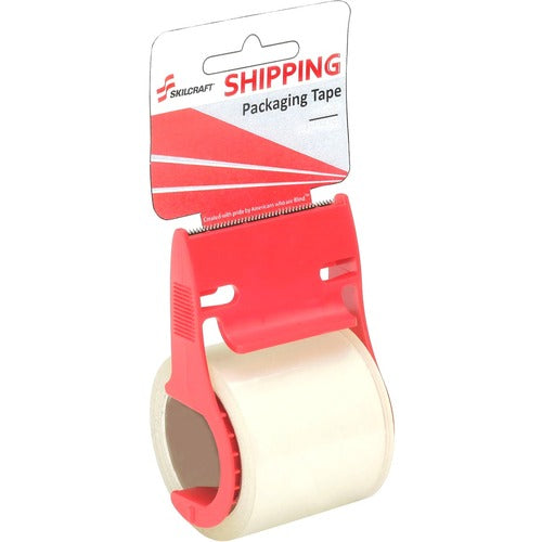 SKILCRAFT Shipping Tape w/Dispenser, BPA-Free, 22 yds x 1.88", CL