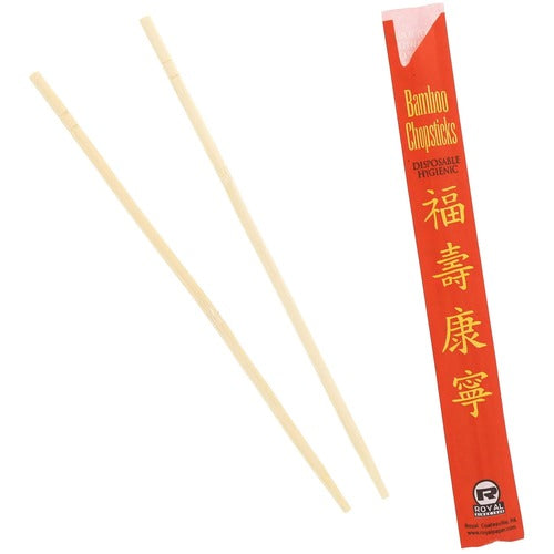 Southeastern Paper Group Chopsticks, w/Red Sleeve,Bamboo,9"L,100/PK,10/CT,Natural-EGS054000