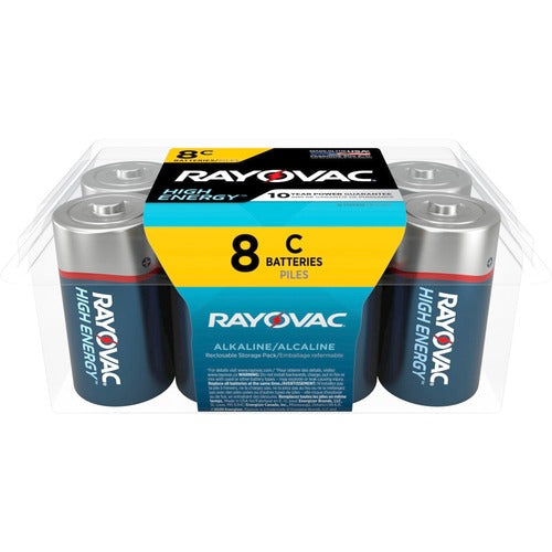 Rayovac Corporation Batteries,C High-Energy Premium,Alkaline,8/PK,Blue/Silver