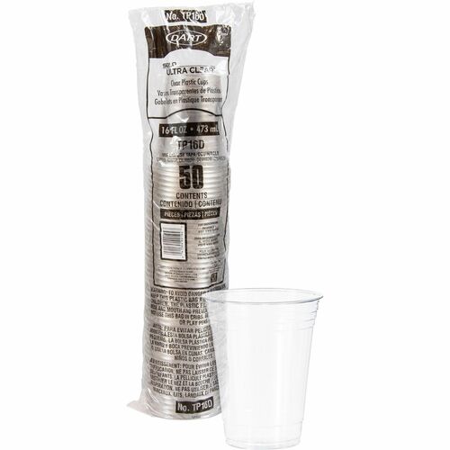 Solo Cup Company Ultra Cups, w/Straw Slot, 50/PK, Clear