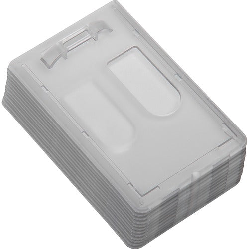 SKILCRAFT Card Holder,Dual,Vertical,2.2"x3.5",Frosted