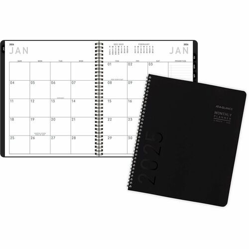 AT-A-GLANCE Planner,Lite,Mthly,12 Mths,Jan-Dec,9"x11"Pg Size,Black