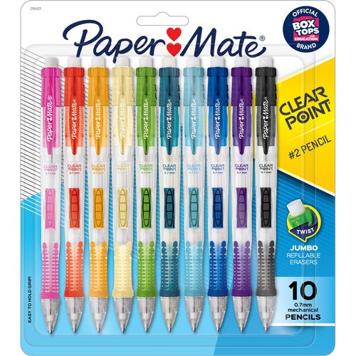 Paper Mate Mechanical Pencils,Colored Barrels,0.7mm,10/PK,AST