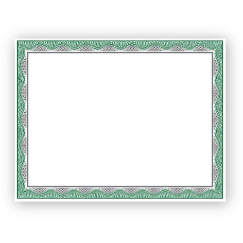Geographics Certificate,CardStock,Silver/GreenFoil,11"x8.5",15/PK,MI-GEO48763