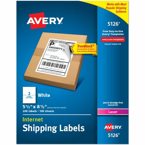 Avery Laser Shipping Labels,Perforated,5-1/2"x8-1/2",200/BX,WE