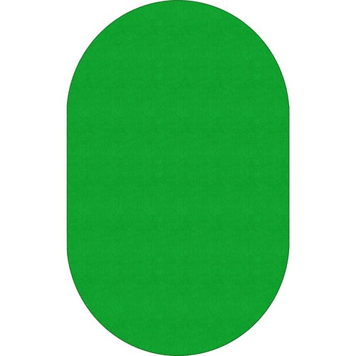 Flagship Carpets, Inc. Rug, Oval, Solid Color, 7'6"x12', Lime Green-FCIBS45LG