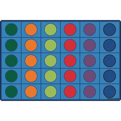 Carpets for Kids Rug, Rectangle, Circles, Seats 30, 7'6"x12", Primary Colors