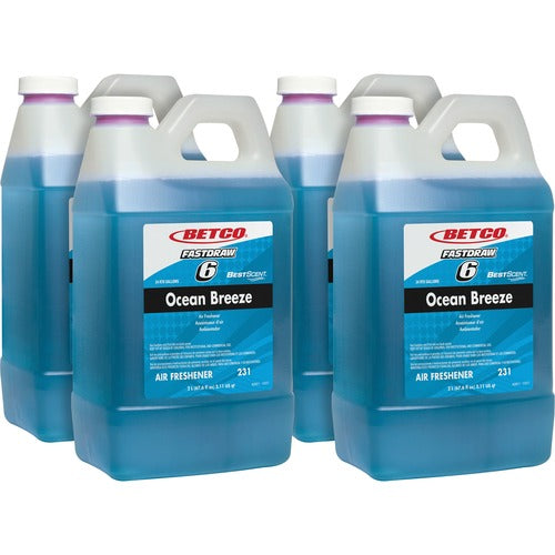 Betco Corporation Deodorizer,Conc,Fast Draw,Ocean Breeze,2L,4/CT,Turquoise