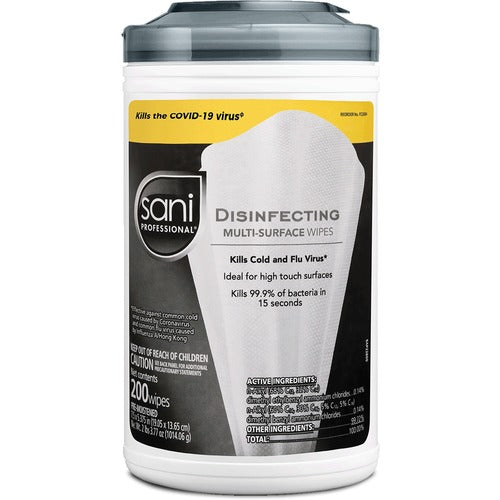 PDI HC Wipes, Disinfecting, 200 Sheets, White