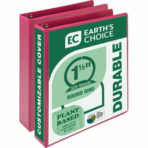 Samsill Binder, Presentation, 11"x8-1/2", 1-1/2" Cap, 2/PK, Berry