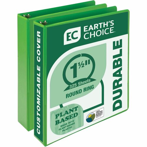 Samsill Binder, Presentation, 11"x8-1/2", 1-1/2" Cap, 2/PK, Lime