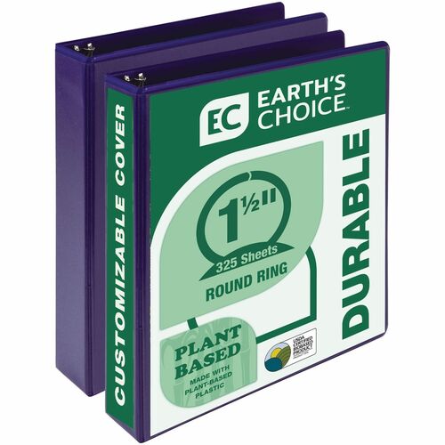Samsill Binder, Presentation, 11"x8-1/2", 1-1/2" Cap, 2/PK, Purple