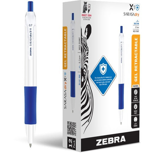 Zebra Pen, Retractable, Gel, 0.7mm, Antimicrobial, BE