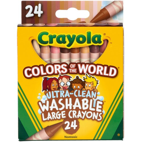 Crayola Crayons,Ultra Clean,ColorsofWorld,24Colors,lLarge,24/PK,AST