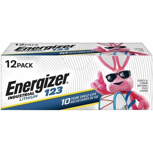 Eveready Battery Co Inc Batteries, Lithium, Industrial, ELN123, 12/PK, Silver-EVEELN12312