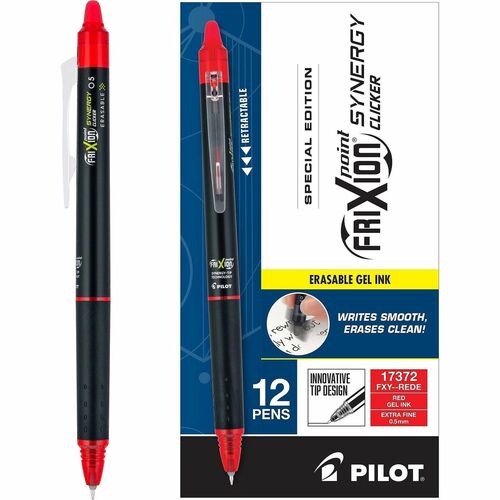 Pilot Pens,w/Erasable Gel Ink,Retractible,Extra Fine,0.5mm,Red