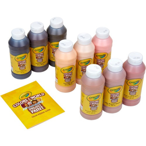 Crayola Paint,Colors of the Wolrd,Washable,8 oz Resealable,9/PK,AST