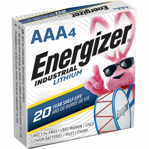 Eveready Battery Co Inc Batteries,Lithium,Industrial,AAA,4/PK,Silver-EVELN92