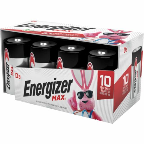 Eveready Battery Co Inc Energizer Alkaline Battery, "D" Size, 8/PK-EVEE95FP8