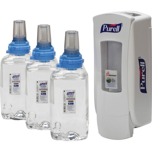 SKILCRAFT Hand Sanitizer Kit,1200mL,1 Dispenser/3 Refills,4/Kit,Clear