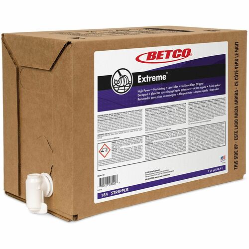 Betco Corporation Floor Stripper, Conc, Lemon Scent, 5 Gal Bag in Box, Green