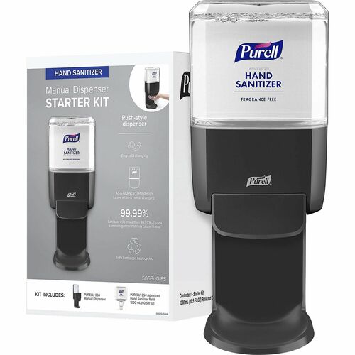 Gojo Hand Sanitizer Kit,w/Refill/Dispenser,PushStyle,1200ml,GPHT-GOJ50531GFS