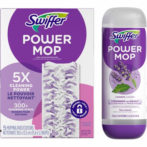 Procter & Gamble Commercial Mop Pads/Solution,f/Swiffer PowerMop,5 Pads/1 Solution,PE
