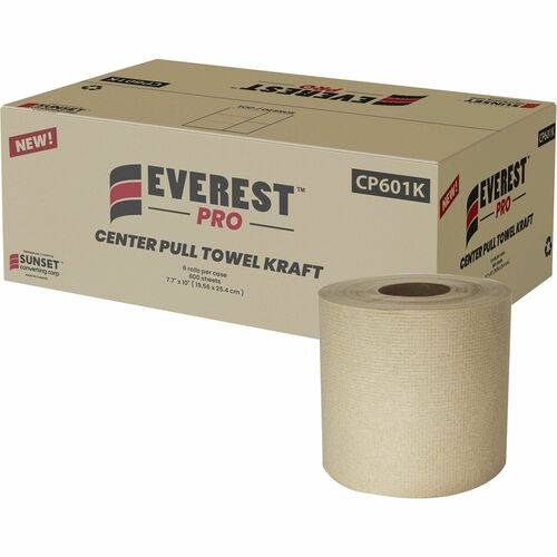 Sunset Converting Corp Paper Towels,Center Pull,2-Ply,600 Sht/RL,6RL/CT,NL