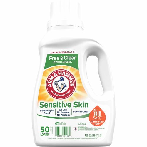Church & Dwight Co., Inc. Laundry Detergent, Liquid, Free&Clear, 50oz, Clear