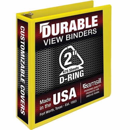Samsill Binder,D-Rings,475-Sht Capacity,2"Cap,YW