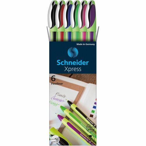 Rediform Pen, Fineliner, Xpress, 0.8mm Fiber Point, 6/PK, AST